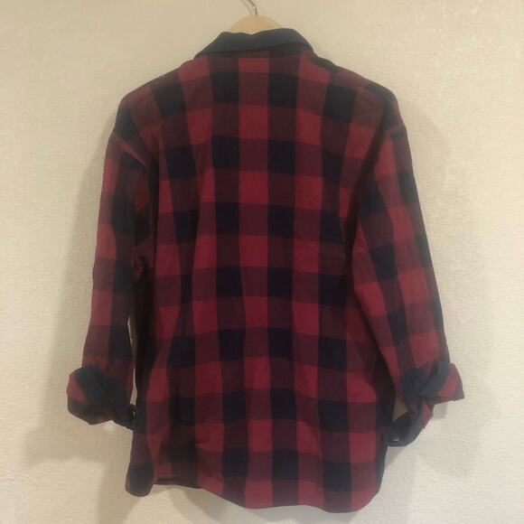 Zara relaxed red blue plaid flannel fit button up shirt - Picture 6 of 6